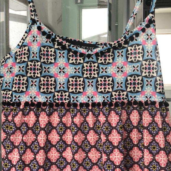 SOLD Topshop pom pom mini dress floral sz2 like new - Picture 2 of 8